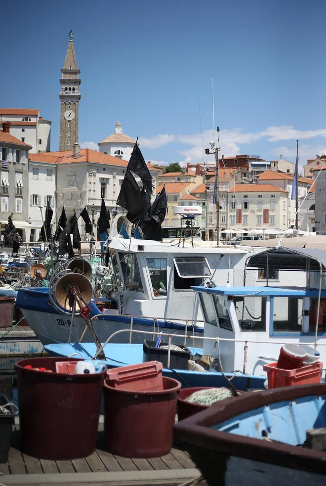 Ribiči ob pomolu. Foto Jože Suhadolnik