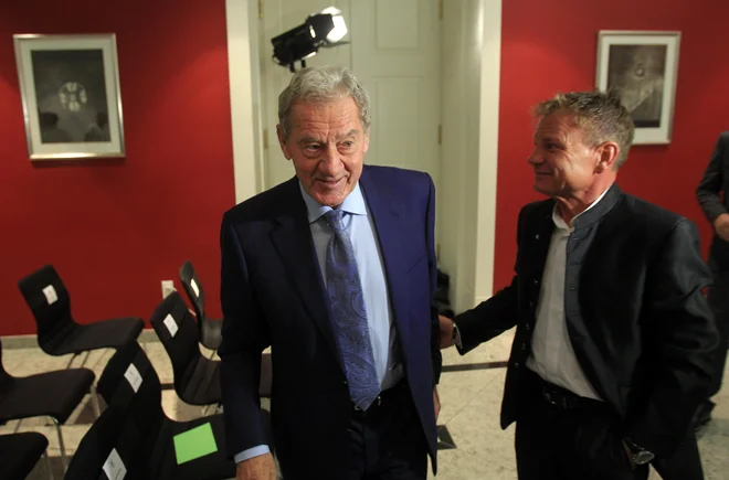 Milan Mandarić (levo) bo imel v hišnem odvetniku bivšega župana in nekoč tudi svojemu tesnemu sodelavcu Franciju Matozu nadležnega tekmeca. FOTO: Blaž Samec/Delo