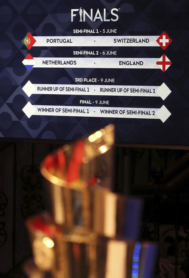 Razpored zaključnega turnirja lige narodov. FOTO: Niall Carson/AP