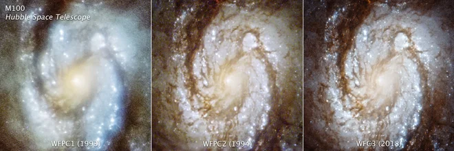 M100, posneta s kamerami na teleskopu Hubble. FOTO: NASA, ESA, STScI in Judy Schmidt