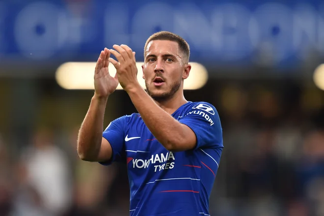 Chelseajev adut Eden Hazard bi lahko zaznamoval drevišnji derbi z Manchester Cityjem. FOTO: AFP