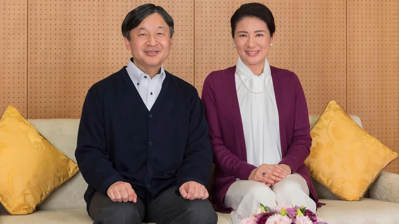 Fotografija: Princesa Masako na 55. rojstni dan z možem princem Naruhitom. FOTO AFP