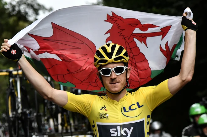 Geraint Thomas je z zmago na Touru spet popravil podobo Skyja v javnosti. FOTO: Reuters