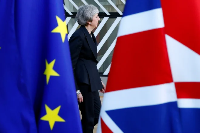 Theresa May je v Bruselj prišla z željo, da bi od kolegov dobila vsaj nekaj pomoči pri reševanju doseženega ločitvenega sporazuma. FOTO: REUTERS/Francois Lenoir&nbsp;