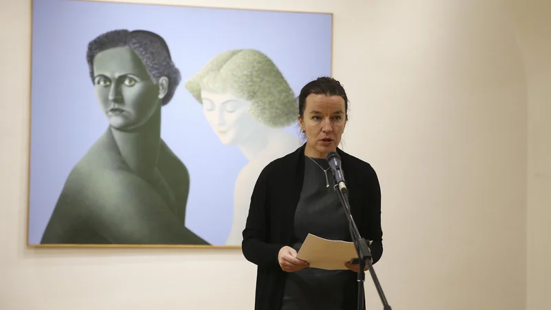 Fotografija: »Metka Krašovec je v prostoru slovenske likovne umetnosti ustvarila svojevrsten zaprti vrt izvirnega slikarstva,« je dejala kustosinja Moderne galerije Martina Vovk.