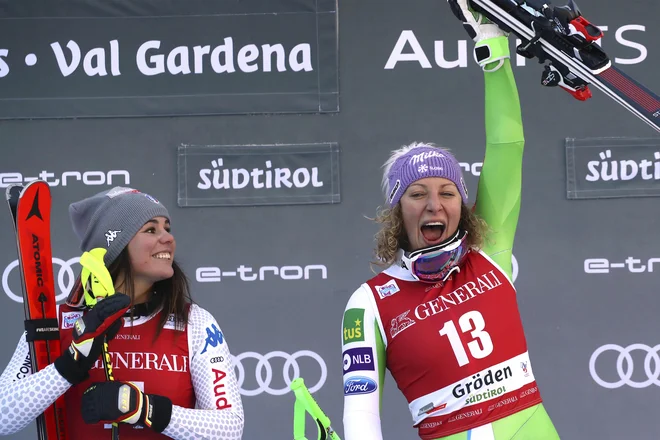 Ilka Štuhec se je vrnila na vrh. FOTO: Alessandro Trovati/AP
