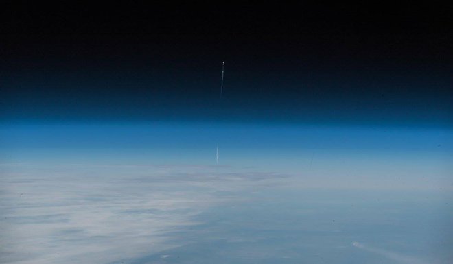 Let ponesrečenega sojuza. FOTO: ESA/NASA-A.Gerst 