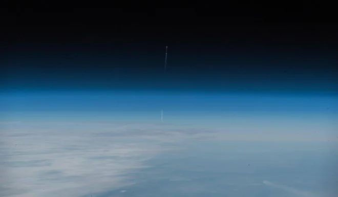 Let ponesrečenega sojuza. FOTO: ESA/NASA-A.Gerst