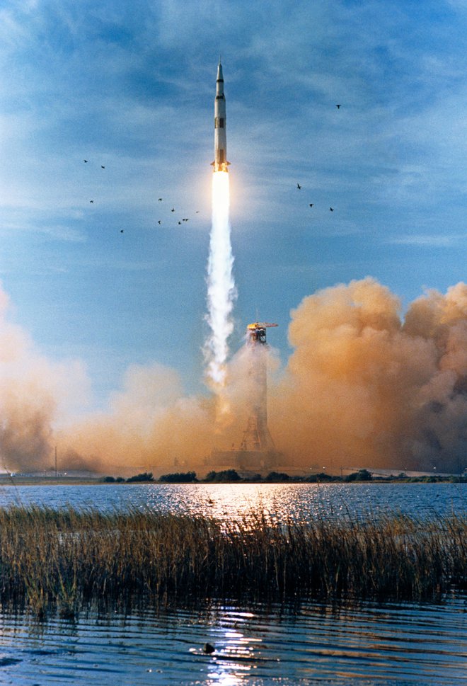 Saturn je s posadko apolla 8 poletel 21. decembra z znamenitega izstreliščnega kompleksa 39A v Nasinem vesoljskem centru Kennedy na Floridi. Ta kompleks zdaj uporablja podjetje SpaceX. FOTO: NASA