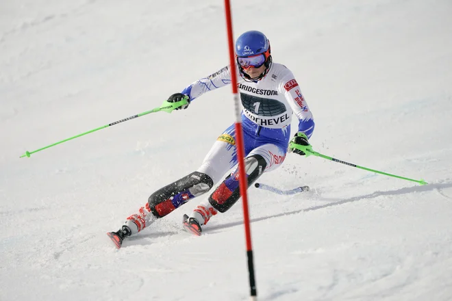 Petra Vlhova je dobro izkoristila številko 1. FOTO: Giovanni Auletta/AP