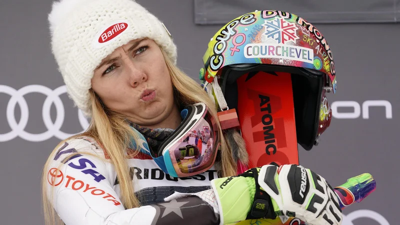 Fotografija: Mikaela Shiffrin je poskusila odmisliti veličastne številke. FOTO: Giovanni Auletta/AP