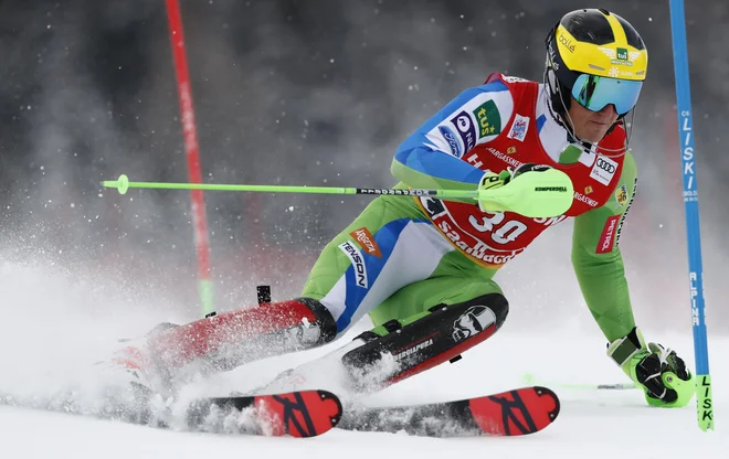 Štefan Hadalin je bil manj prepričljiv kot v Saalbachu. FOTO: Gabriele Facciotti/AP