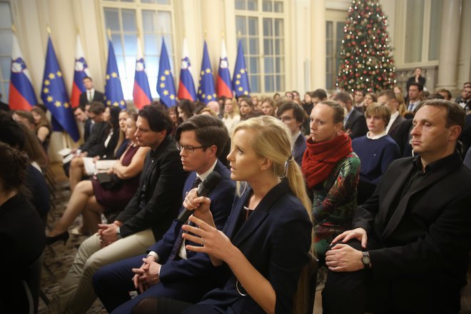 Srečanje je potekalo v sodelovanju z Društvom v tujini izobraženih Slovencev Vtis. FOTO: Jure Eržen/Delo