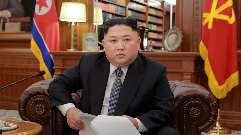 Fotografija: Severnokorejski voditelj Kim Džong Un je v novoletni poslanici dejal, da si Severna Koreja želi dobrih odnosov z ZDA. FOTO: Reuters