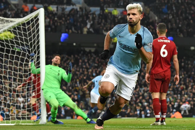 Sergio Aguero je mojstrsko premagal Alissona. FOTO: AFP