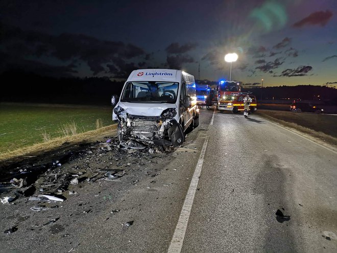 Nesreča na cesti Reteče-Jeprca. FOTO: PU Kranj