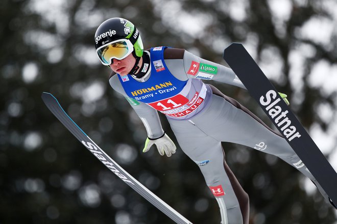 Anže Lanišek se je slovenski reprezentanci na novoletni turneji pridružil šele v Innsbrucku in včeraj zasedel 12. mesto. FOTO: Lisi Niesner/Reuters