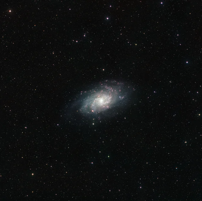 Galaksija M33, kot so jo posneli teleskopi Evropskega južnega observatorija. FOTO: ESO/Digitized Sky Survey 2. Ackn