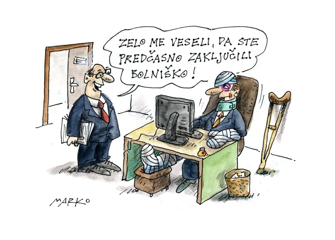 Bolniška KARIKATURA: Marko Kočevar