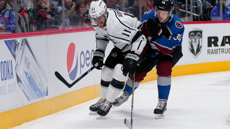 Fotografija: Anže Kopitar je podal pri edinem golu Kraljev. FOTO: Isaiah J. Downing/Reuters