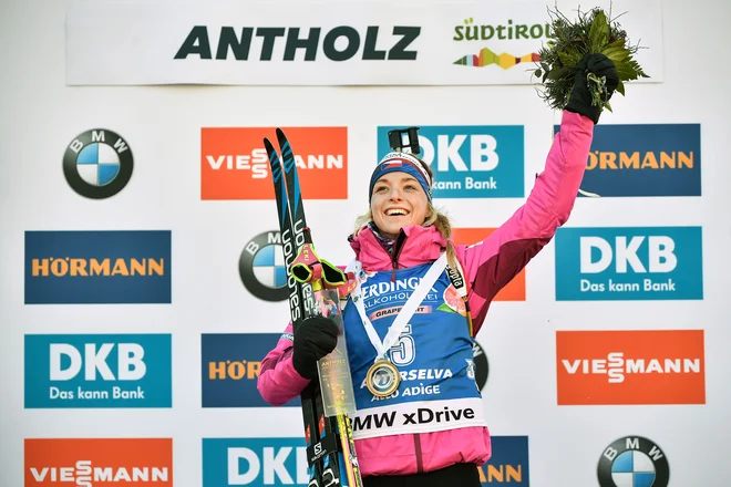 Takole se je Marketa Davidova veselila prve zmage med elito.<br />
FOTO AFP