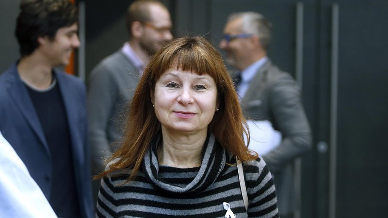 Fotografija: V soboto je Evropska levica za vodilna kandidata potrdila Violeto Tomič, poslanko in namestnico koordinatorja Levice, ter nekdanjega generalnega sekretarja Zveze kovinarjev Belgije (MWB-FTGB) Nica Cueja. FOTO: Blaž Samec/Delo