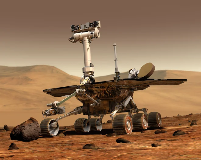 Umetniška upodobitev roverja Opportunity. FOTO: NASA/JPL/Cornell University 