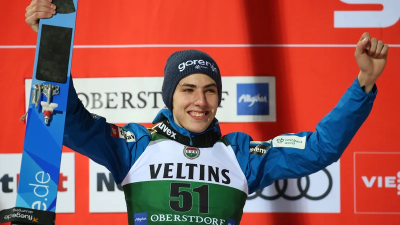 Fotografija: Timi Zajc je v finalu s šestega mesta skočil na vrh. FOTO: Karl-Josef Hildenbrand/AFP