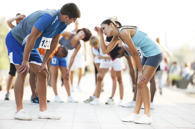 Tired marathon runners talking after the race. 

[url=http://www.istockphoto.com/search/lightbox/9786738][img]http://dl.dropbox.com/u/40117171/group.jpg[/img][/url]

[url=http://www.istockphoto.com/search/lightbox/9786766][img]http://dl.dropbox.com/u/4011