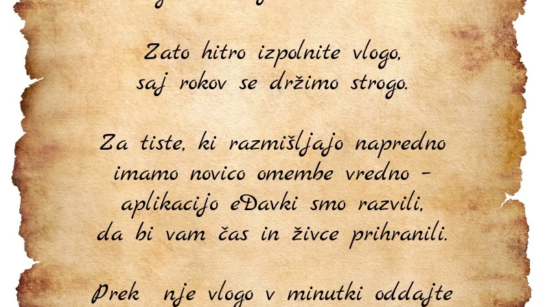 Fotografija: Finančna uprava opozarja na zadnji dan možnosti oddaje vloge. FOTO: Furs