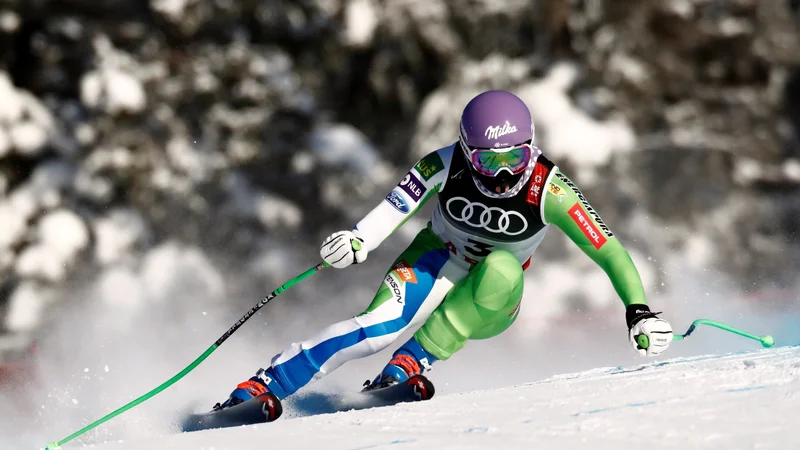 Fotografija: Ilka Štuhec, ki jo jutri na SP čaka superveleslalom, je na prvem smukaškem treningu dosegla 14. čas. FOTO: Christian Hartmann/Reuters