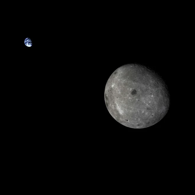 To fotografijo je posnela testna sonda Chang'e 5-T1. FOTO: Chinese National Space Administration, Xinhuanet 