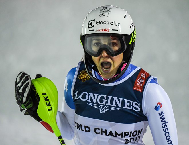 Wendy Holdener je ponovila uspeh iz St. Moritza 2017. FOTO: Francois Xavier Marit/AFP