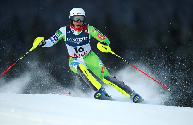 Maruša Ferk je v slalomu naredila veliko napako in končala na 16. mestu. FOTO: Denis Balibouse/Reuters
