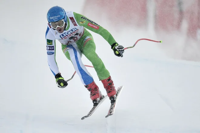 Klemen Kosi ob prihodu v cilj ni prehitel nikogar. FOTO: Fabrice Coffrini/AFP