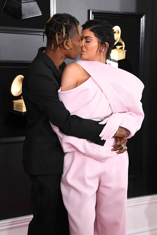 Travis Scott in Kylie Jenner FOTO: Jon Kopaloff/AFP