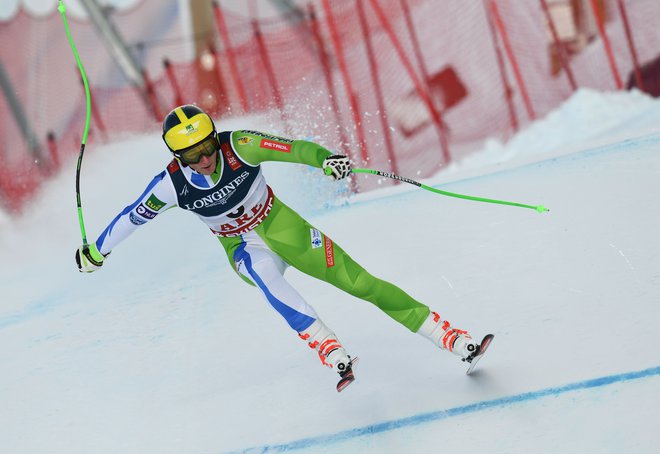 Štefan Hadalin je bil na slalomskem delu hitrejši tudi od Marca Schwarza. FOTO: Jonathan Nackstrand/AFP