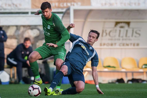 Tudi v Beleku je Rok Kronaveter pokazal, da v nogah premore nekaj vbeč od drugih zeleno-belih. FOTO: NK Olimpija/SPS