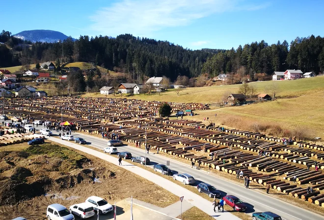 Ob zaključku dražbe se v Slovenj Gradcu tare obiskovalcev od blizu in daleč. Tako je tudi v času, namenjenem ogledom kupcev. Večina jih z ekipo ostane v mestu vsaj dva dni. FOTO: Tadej Regent/Delo