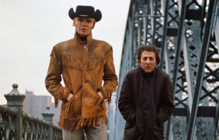 Polnočni kavboj; Jon Voight and Dustin Hoffman (1969). Foto MGM