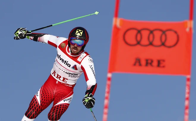 Počitka se je med vsemi najbolj razveselil srebrni Hirscher, ki se ga je na Švedskem lotila bolezen. FOTO: Christian Hartmann/Reuters