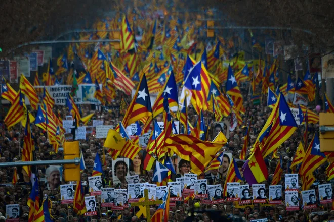 Zbralo se je okoli 200.000 ljudi. Foto Lluis Gene Afp