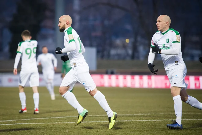 V Krškem sta bila Goran Brkić in Tomislav Tomić (desno) usklajena. FOTO: NK Olimpija/SPS