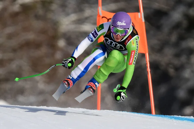 "Položaj, v katerem sem se znašla, moram sprejeti," zrelo razmišlja Štuhčeva, ki je v tej sezoni število zmag v svetovnem pokalu povečala na kariernih devet. FOTO: Jonathan Nackstrand/AFP
