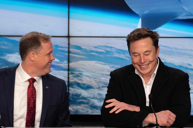 Jim Bridenstine in Elon Musk Foto Jim Watson AFP