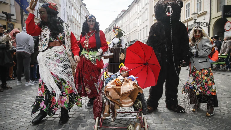 Fotografija: Zmajev pustni karneval v Ljubljani. FOTO: Uroš Hočevar/Delo