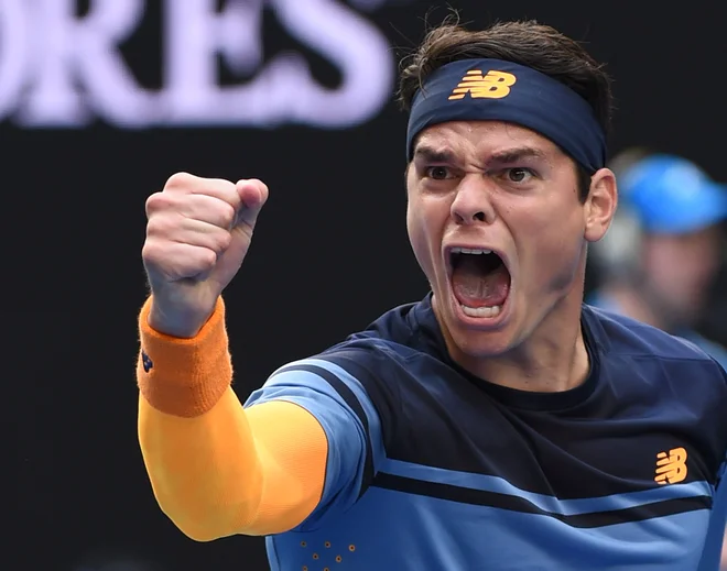 V Podgorici rojeni Miloš Raonić je na lestvici ATP na 14. mestu. FOTO: AFP