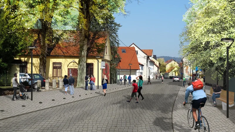 Fotografija: Tako so si v civilni pobudi zamislili ureditev pri Vodnikovi domačiji. FOTO: Uredimo Vodnikovo