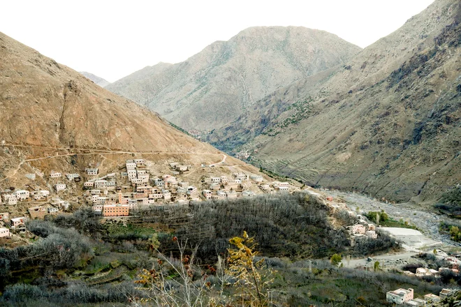 Pogled na Imlil, vas blizu mesta, kjer sta bili brutalno umorjeni Maren Ueland in Louisa Vesterager Jespersen. FOTO: Reuters