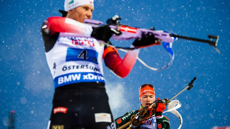 Fotografija: Norvežani so bili za četrt minute hitrejši od Nemcev. FOTO: Jonathan Nackstrand/AFP